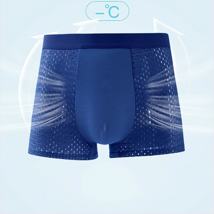 Ανδρικά μποξέρ από πλέγμα ice silk, αναπνεύσιμα, σε μεγάλα μεγέθη, καλοκαίρι, ελαφριά κατασκευή