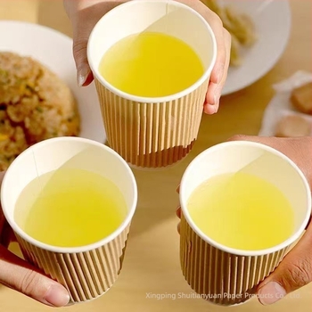 Χοντρό κυματοειδές χάρτινο ποτήρι 250 ml, μίας χρήσης για οικιακή χρήση, ποτήρι καφέ και τσάι με γάλα