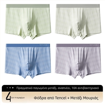 Ανδρικά εσώρουχα Lyocell, Ice Silk με Mulberry Silk, 10A, αντιβακτηριακά, υψηλής ποιότητας μποξέρ