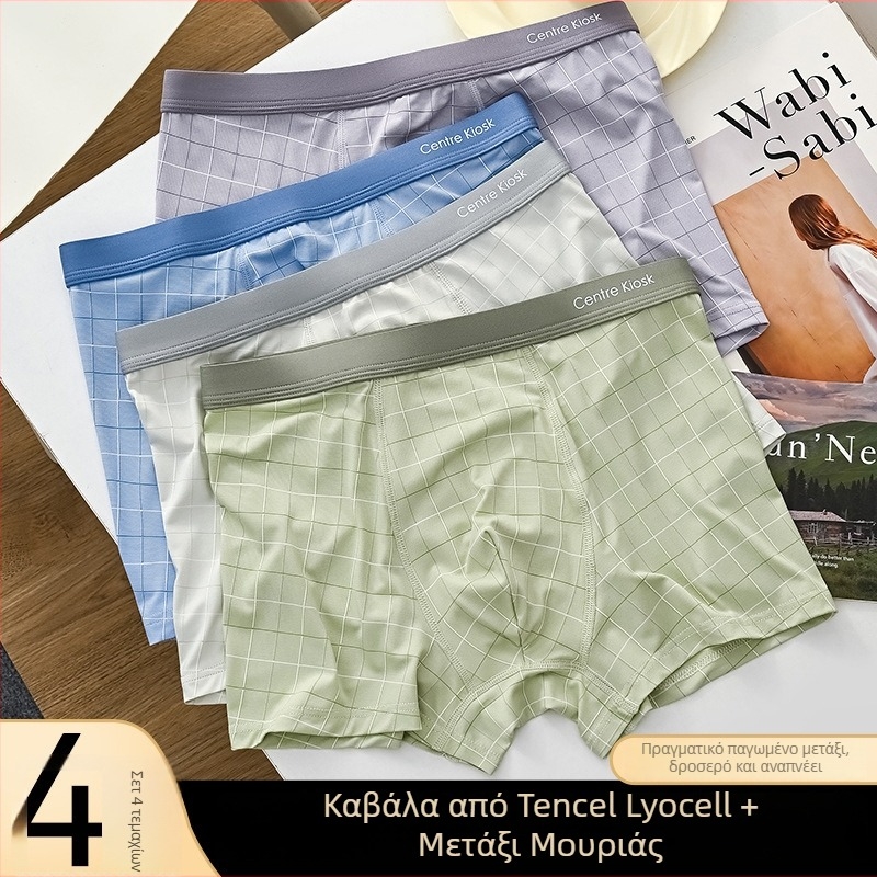 Ανδρικά εσώρουχα Lyocell, Ice Silk με Mulberry Silk, 10A, αντιβακτηριακά, υψηλής ποιότητας μποξέρ