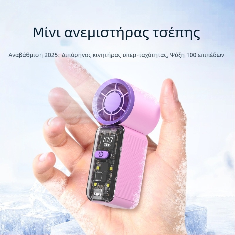 2026 Νέος Διαφανής Φορητός Ανεμιστήρας για Επιτραπέζιο και Χειρός, Ψύξη, Υψηλής Αισθητικής Σχεδίασης