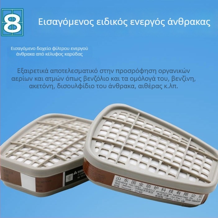 One Care μάσκα αερίων με θήκη φίλτρου και εξαρτήματα: 6201 θήκη φίλτρου, 6200 θήκη φίλτρου, 9N11 βαμβακερό pad, φύλλα φίλτρου, 920P σπρέι μπογιάς