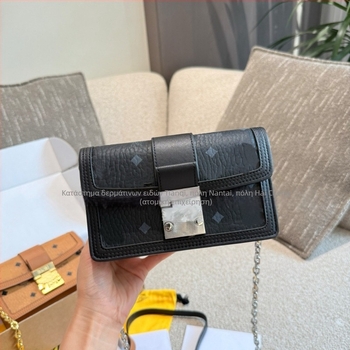 M Brand Premium Minimalist Τσάντα Με Αλυσίδα Από Γνήσιο Δέρμα, Μεσαίου Μεγέθους Τετράγωνη Σέλα, Χειρός Και Χιαστί