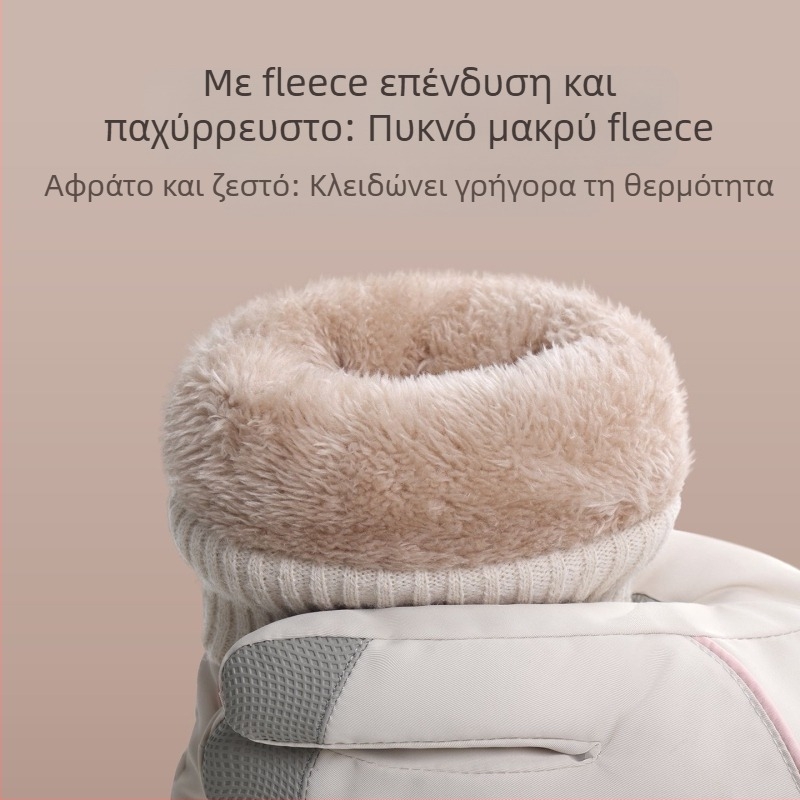 Γυναικείοι χειμωνιάτικοι γάντες με επένδυση φλίς, παχείς και ανθεκτικοί στον άνεμο, για ποδηλασία και σκι, συμβατοί με οθόνη αφής