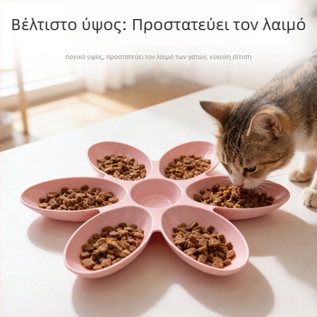 Πολυδιαμερισματικό μπολ για γάτες – κατάλληλο για πολλές γάτες, μπολ φαγητού και νερού, αντιδιαρροϊκή και αντικλοπής κατασκευή