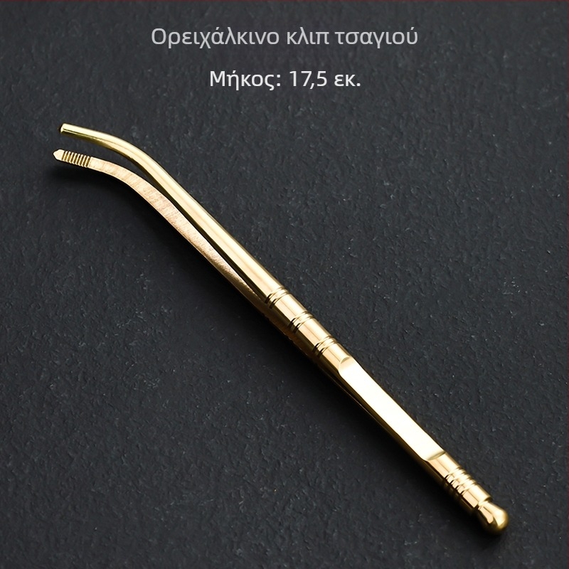Mingqitang Σετ κλιπ για τσάι από ορειχάλκινο, λαβίδα για τσάι, κλιπ για κούπα και εξαρτήματα τελετής τσαγιού