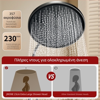 Κεφαλή ντους υψηλής πίεσης με ενιαίο πάνελ, υπερμεγάλες οπές και ισχυρή ροή νερού