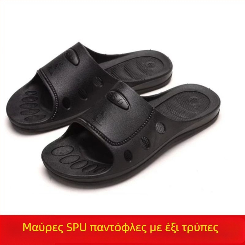 Αντιστατικές παντόφλες για εργαστήρια χωρίς σκόνη σε ηλεκτρονικά εργοστάσια, ESD, με έξι μικρές οπές, μαλακή σόλα SPU, αντιολισθητικές, ελαφριές, παχύτερες