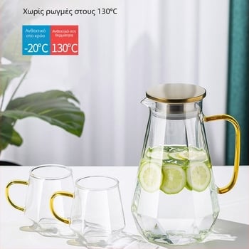 Σετ γυάλινο τσαγιέρα και μπουκάλι κρύου νερού – ανθεκτικό σε υψηλές θερμοκρασίες, μεγάλη χωρητικότητα, αντοχή στις πτώσεις, κομψός διακριτικός πολυτελής σχεδιασμός