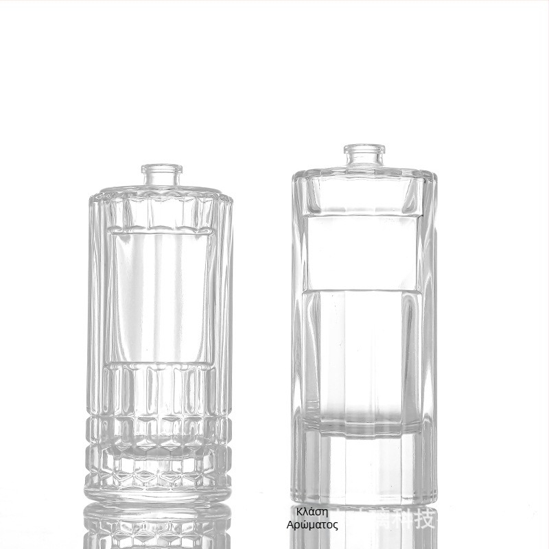 100 ml ψηλό γυάλινο μπουκάλι αρώματος με κάθετες ρίγες, επαναγεμώσιμο σπρέι, κενό καλλυντικό μπουκάλι με καπάκι τύπου bayonet