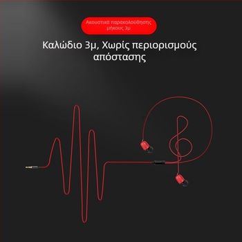 3 μέτρα ενδοακουστικά ακουστικά παρακολούθησης με μικρόφωνο για κινητό και υπολογιστή, ιδανικά για streaming και καραόκε