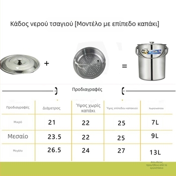 Σετ ανοξείδωτων κάδων τσαγιού με αποστράγγιση και συλλογή νερού, κάδο υπολειμμάτων τσαγιού и κάδο απορριμμάτων για αξεσουάρ Kung Fu τσαγιού