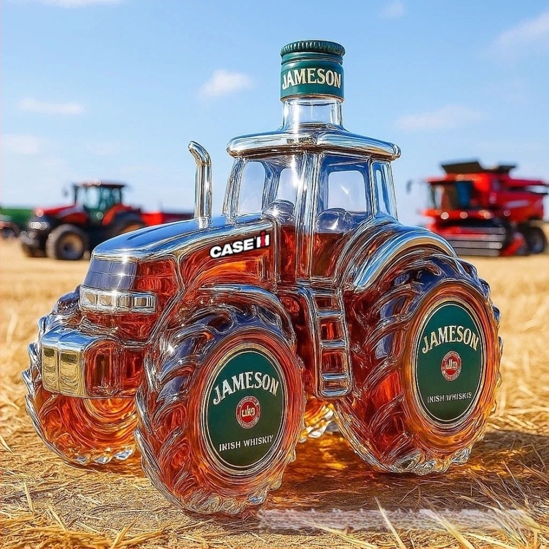 John Deere τρακτέρ ουίσκι μπουκάλι, γυάλινη ντεκαντέρ, 301–400 ml, μοντέρνο μινιμαλιστικό ύφος