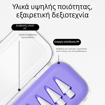 Διάφανη θήκη αποθήκευσης ακίδας Apple Pencil, συμβατή με τροποποιήσεις και αντικαταστάσεις στυλό iPad, καθολική