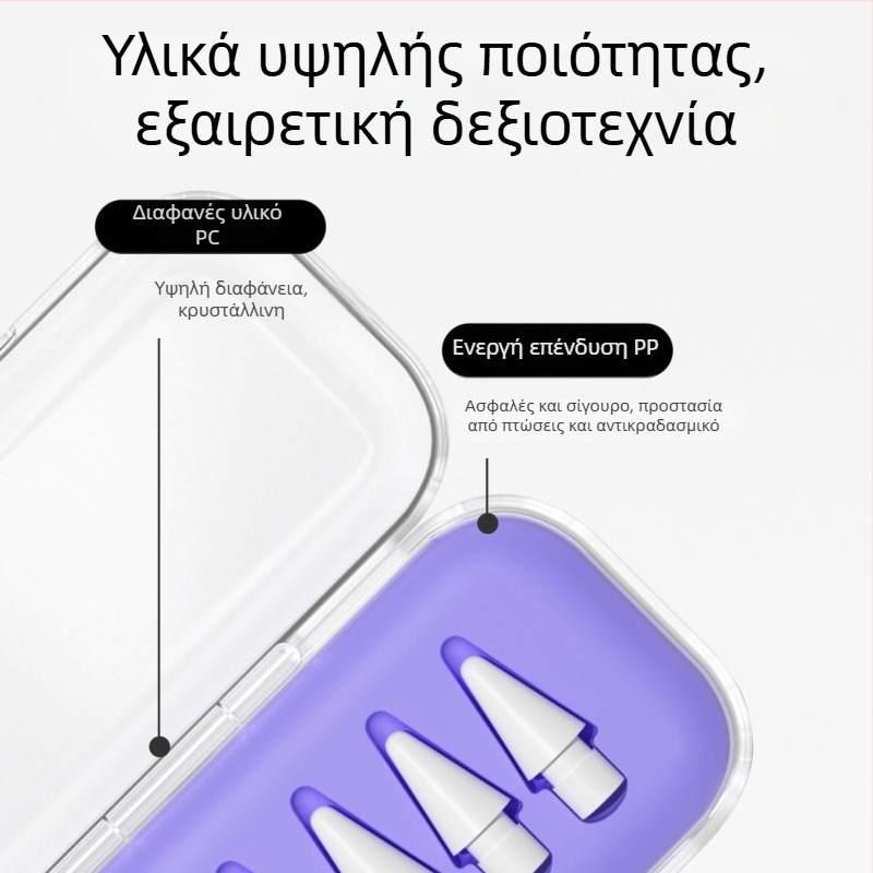 Διάφανη θήκη αποθήκευσης ακίδας Apple Pencil, συμβατή με τροποποιήσεις και αντικαταστάσεις στυλό iPad, καθολική