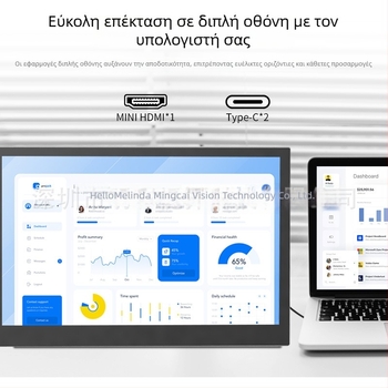 14 ή 15,6 ιντσών φορητός αλουμινίνιος monitor, δεύτερη οθόνη για φορητό υπολογιστή, IPS Full HD οθόνη