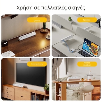 JOYE Επιτραπέζιο USB πρίζα με κλιπ για γραφείο, ρυθμιζόμενη και αποσπώμενο κλιπ