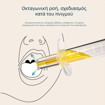 Σύριγγα χορήγησης φαρμάκων για μωρά, με σχεδιασμό χειροκίνητης συμπίεσης και δοσομετρητή νερού, προστασία από τον πνιγμό