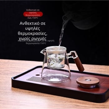 Γυάλινη τσαγιέρα με εσωτερική πλήρη γυάλινη κοιλότητα και διαχωρισμό τσαγιού και νερού – σετ παρασκευής τσαγιού (μοντέλο 2025)