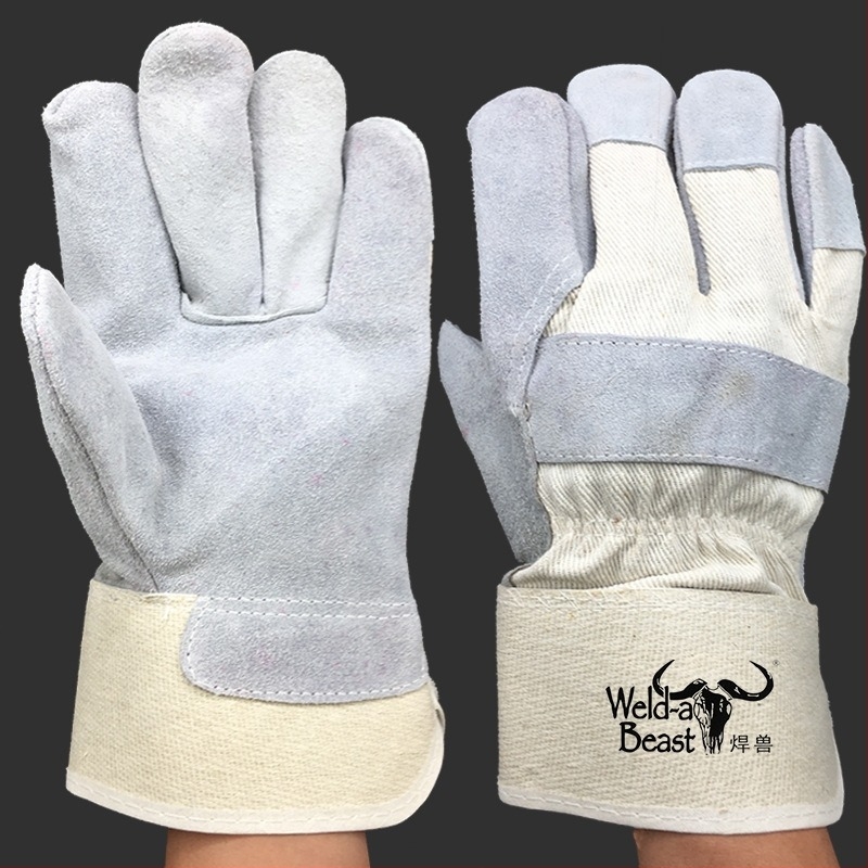 Welding Beast 4150 Γάντια συγκόλλησης από δέρμα βοδινού δύο στρώσεων, με μακρύ μήκος 35 cm