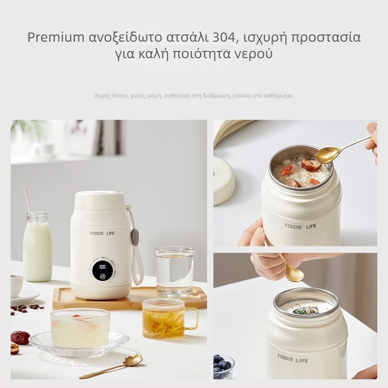 Μίνι πλήρως αυτόματο ηλεκτρικό κύπελλο θέρμανσης, φορητό για γραφείο, βρασμός νερού και μονωμένο κύπελλο, οικιακό βραστήρας με έλεγχο θερμοκρασίας