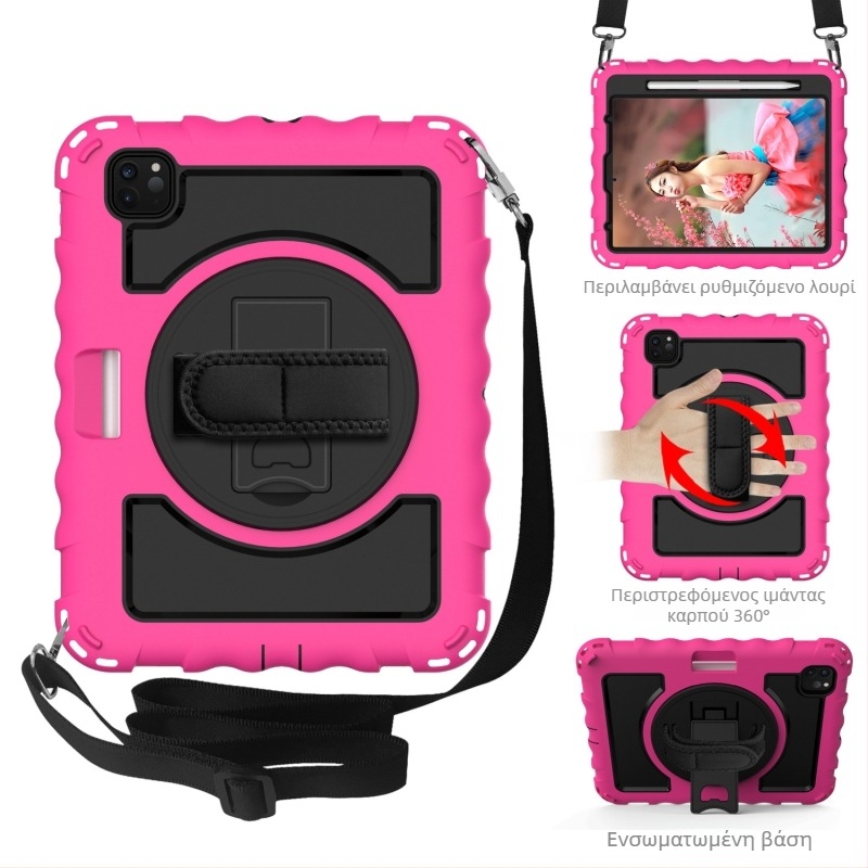 Θήκη σιλικόνης με λουράκι καρπού για iPad Air 4, 10,9 ιντσών – προστασία από πτώσεις