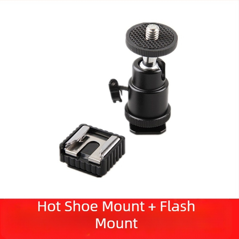 Μεταλλικός σταθεροποιητής κινητού με hot shoe, καθολική σφαίρα κεφαλής και κλιπ σε σχήμα Ε, 360°