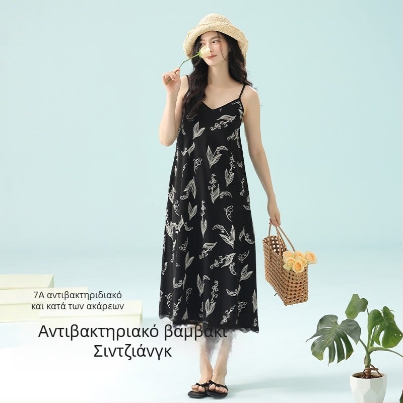 Βαμβακερό νυχτικό με επένδυση στήθους, γυναικείο χωρίς μανίκια, καλοκαιρινό, ελαφρύ και άνετο, σε μεγάλο μέγεθος