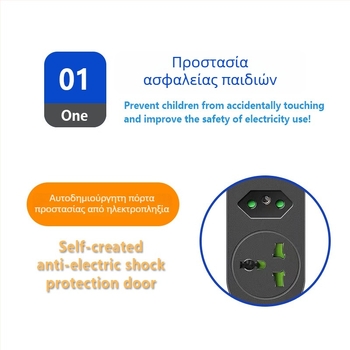 Πολύπριζο USB με βραζιλιάνικο πρότυπο, μακριό καλώδιο, συμβατό με αμερικανικά και ευρωπαϊκά πρότυπα, προστασία από υπερφόρτωση
