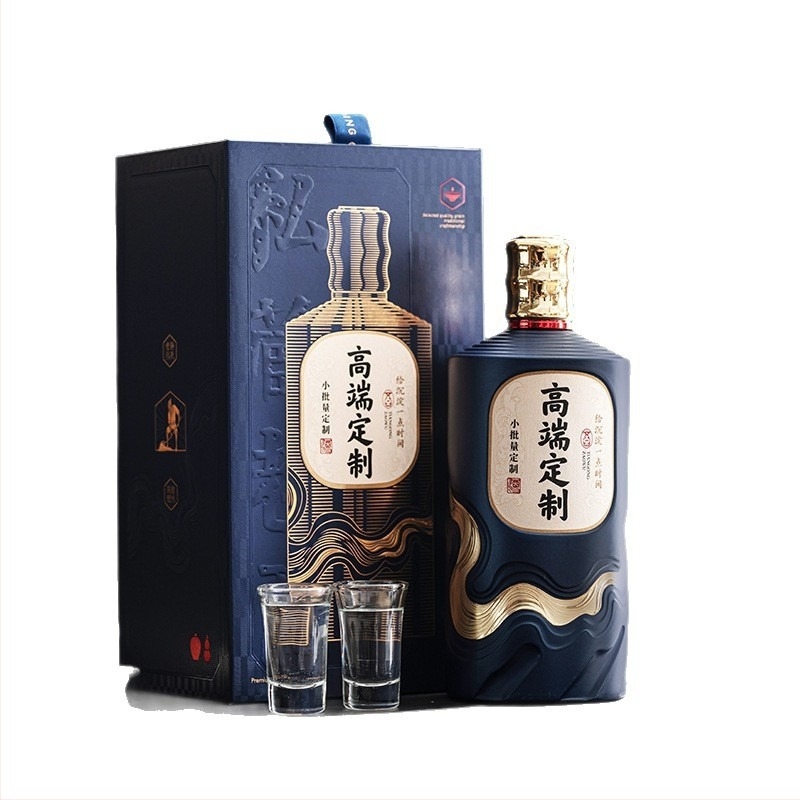 Shangyifang premium γυάλινο μπουκάλι αλκοολούχου ποτού 500 ml – πλήρες σετ συσκευασίας με υποστήριξη σχεδιασμού