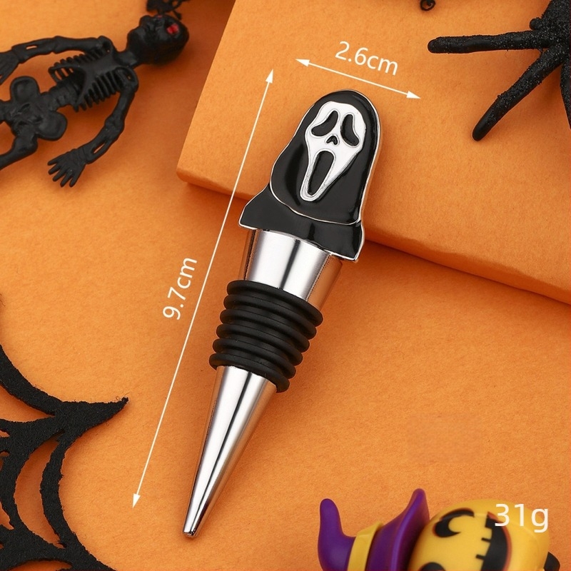 Halloween πώμα κρασιού με σχέδιο φάντασμα-αράχνης-γάτας για τη διατήρηση του κρασιού – μικρό δώρο