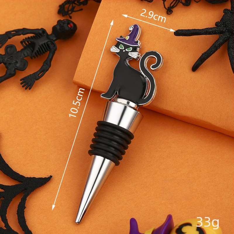 Halloween πώμα κρασιού με σχέδιο φάντασμα-αράχνης-γάτας για τη διατήρηση του κρασιού – μικρό δώρο