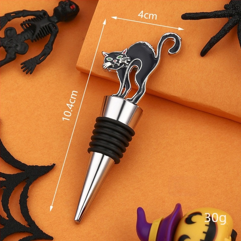 Halloween πώμα κρασιού με σχέδιο φάντασμα-αράχνης-γάτας για τη διατήρηση του κρασιού – μικρό δώρο