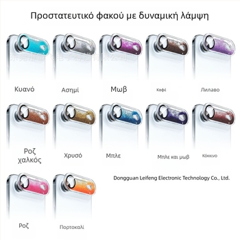 Φιλμ προστασίας φακού για iPhone 17 Pro Max με δυναμικό γκλίτερ και βάση με υγρή άμμο, ενσωματωμένος προστατευτής φακού