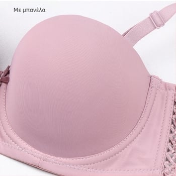Push-Up σουτιέν, μαλακό νάιλον φιλικό προς το δέρμα, 3/4 κύπελλο, αποσπώμενες τιράντες, πίσω κούμπωμα με τρεις σειρές, sexy μεγάλο μέγεθος