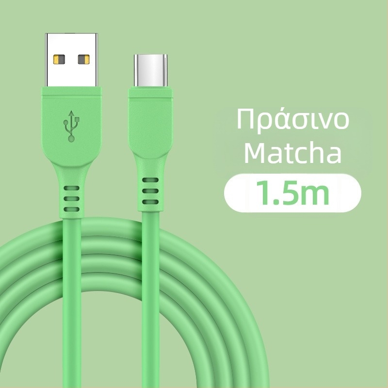 Καλώδιο φόρτισης από υγρό σιλικόνη με συνδετήρες Lightning, USB-C και Micro USB για γρήγορη φόρτιση