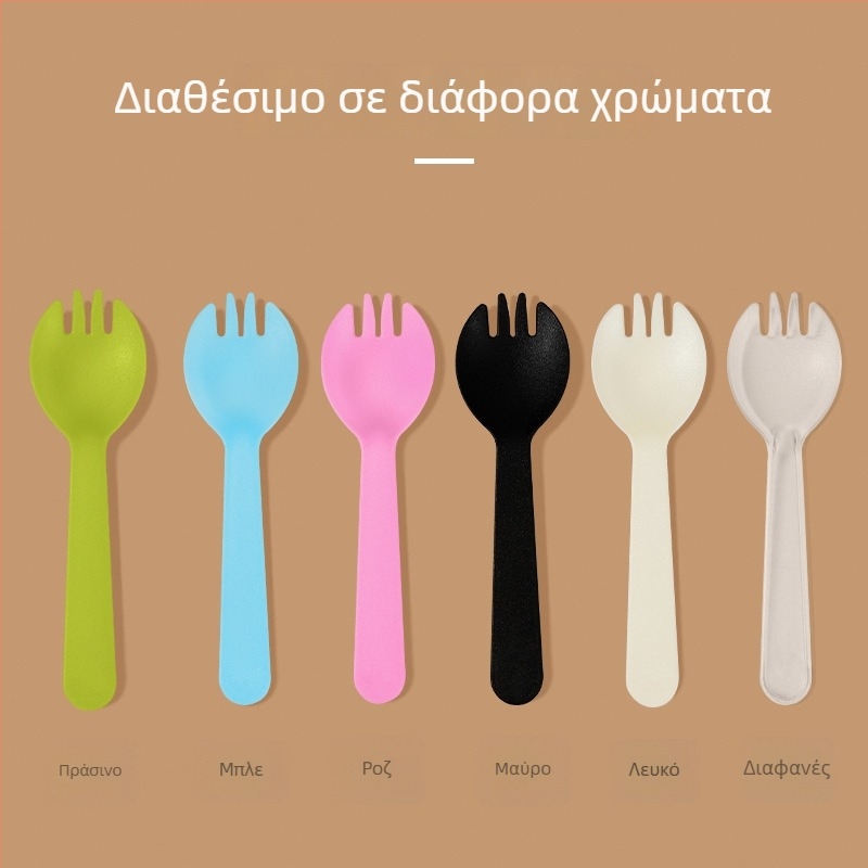 Μίας χρήσης παχύτερο πλαστικό κουταλάκι για παγωτό και σετ επιδόρπιο πιρούνι, μικρό πιρούνι για κέικ, ξεχωριστά συσκευασμένα