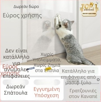 Διάφανο προστατευτικό άκρου καναπέ κατά των γρατζουνιών από γάτες, PVC