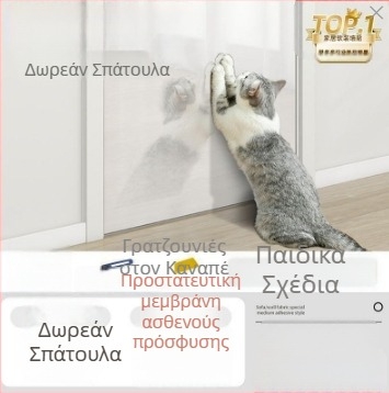 Διάφανο προστατευτικό άκρου καναπέ κατά των γρατζουνιών από γάτες, PVC