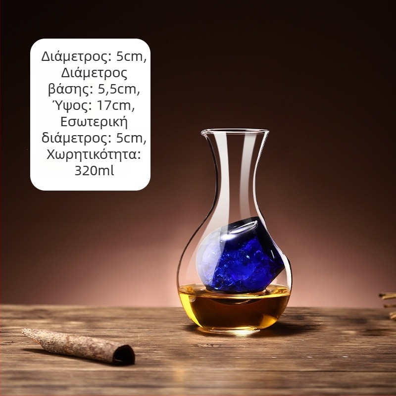 Κρυστάλλινο γυαλί σε ιαπωνικό στυλ – κανάτα κρασιού με πάγο για οικιακή χρήση, εμπορικός ντεκαντέρ, κανάτα για κρύο κρασί, κανάτα σακέ, θερμαντήρας κρασιού, διανομέας κρασιού
