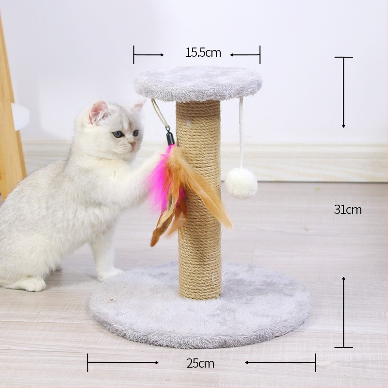 Σίσαλ Cat Scratching Post με κάθετο climbing frame, Non-Shedding, Wear-Resistant, Cat Toy και Cat Bed για όλες τις εποχές