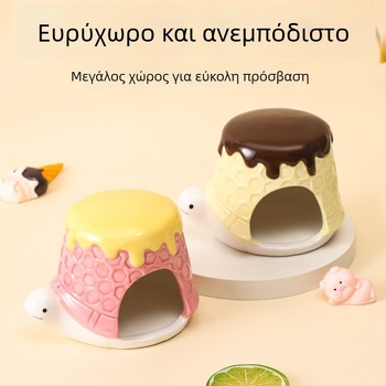 Κεραμικό σπιτάκι για χάμστερ το καλοκαίρι, δροσερή φωλιά για ύπνο