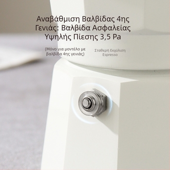 Τέταρτης γενιάς moka pot με διπλή βαλβίδα για ηλεκτρική εστία, συμπαγής ιταλική μηχανή εσπρέσο για οικιακή και εξωτερική χρήση