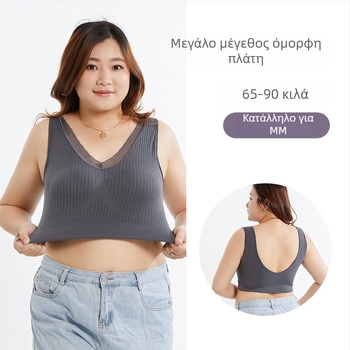 Νέο μοντέλο Plus‑Size: σουτιέν χωρίς σύρμα με δαντελένια πλάτη, σχέδιο tube-top, 3/4 κούπες, νάιλον