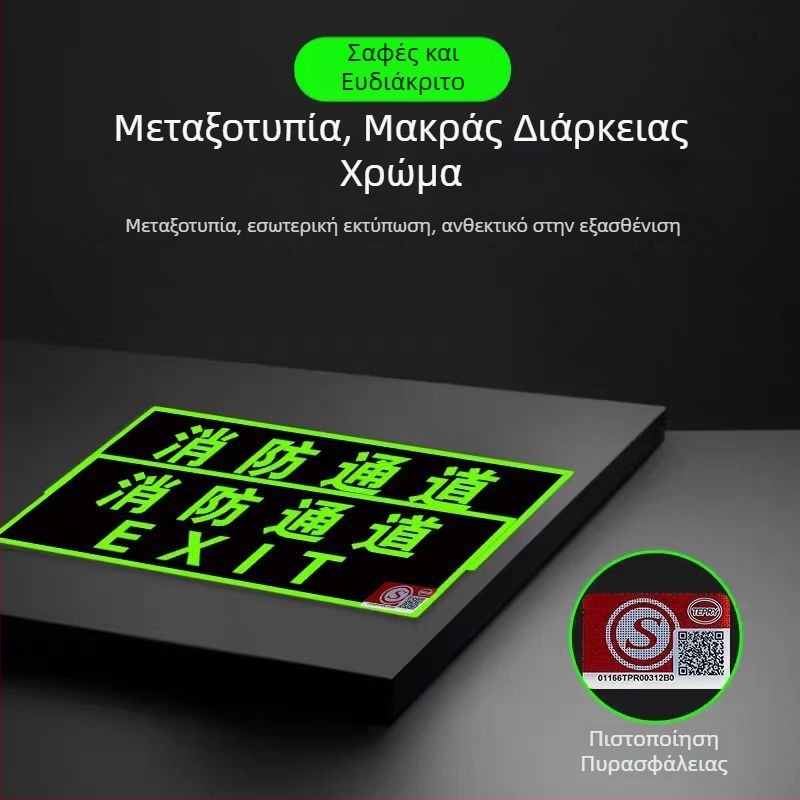 Αυτόφωρο σήμα εξόδου 3C με φθορίζουσα νυχτερινή φωτεινότητα, αυτοκόλλητο τοίχου για εκκένωση