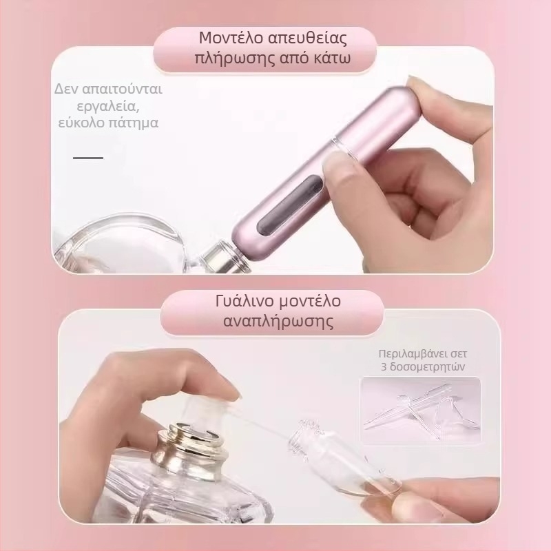 Μπουκαλάκι αρωμάτων με πλήρωση από το κάτω μέρος, φορητό σπρέι, 5 ml