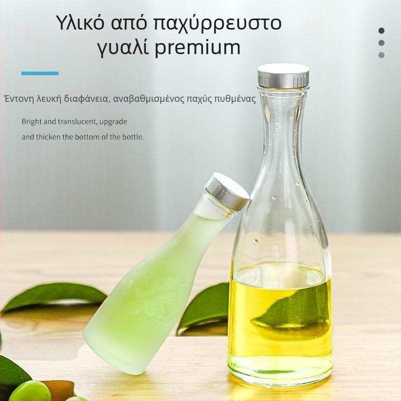 Διαφανής γυάλινη φιάλη ποτών, κατάλληλη για τσάι με γάλα και σπιτικό κρασί φρούτων, σφραγισμένο μπουκάλι με δημιουργικό σχέδιο.