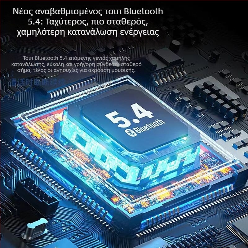 Ασύρματα ακουστικά Bluetooth γύρω από τον λαιμό, με ψηφιακή οθόνη, μεγάλη μπαταρία, ημι-ενσωματωμένος σχεδιασμός, αθλητικό στερεοφωνικό