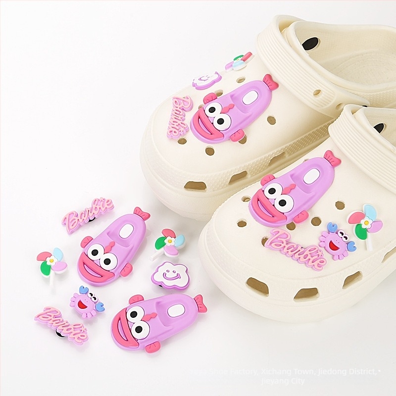 Σετ DIY αξεσουάρ για παπούτσια Crocs-style: διακοσμήσεις με denim αστέρι και φιόγκο, λουλούδια για παπούτσια, καρφίτσες μαλλιών και διακοσμητικά θήκων κινητών
