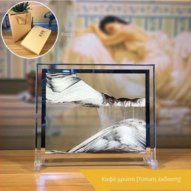 3D εικόνα ρευστής άμμου σε γυάλινο ωρολόγιο — διακοσμητικό για το σπίτι